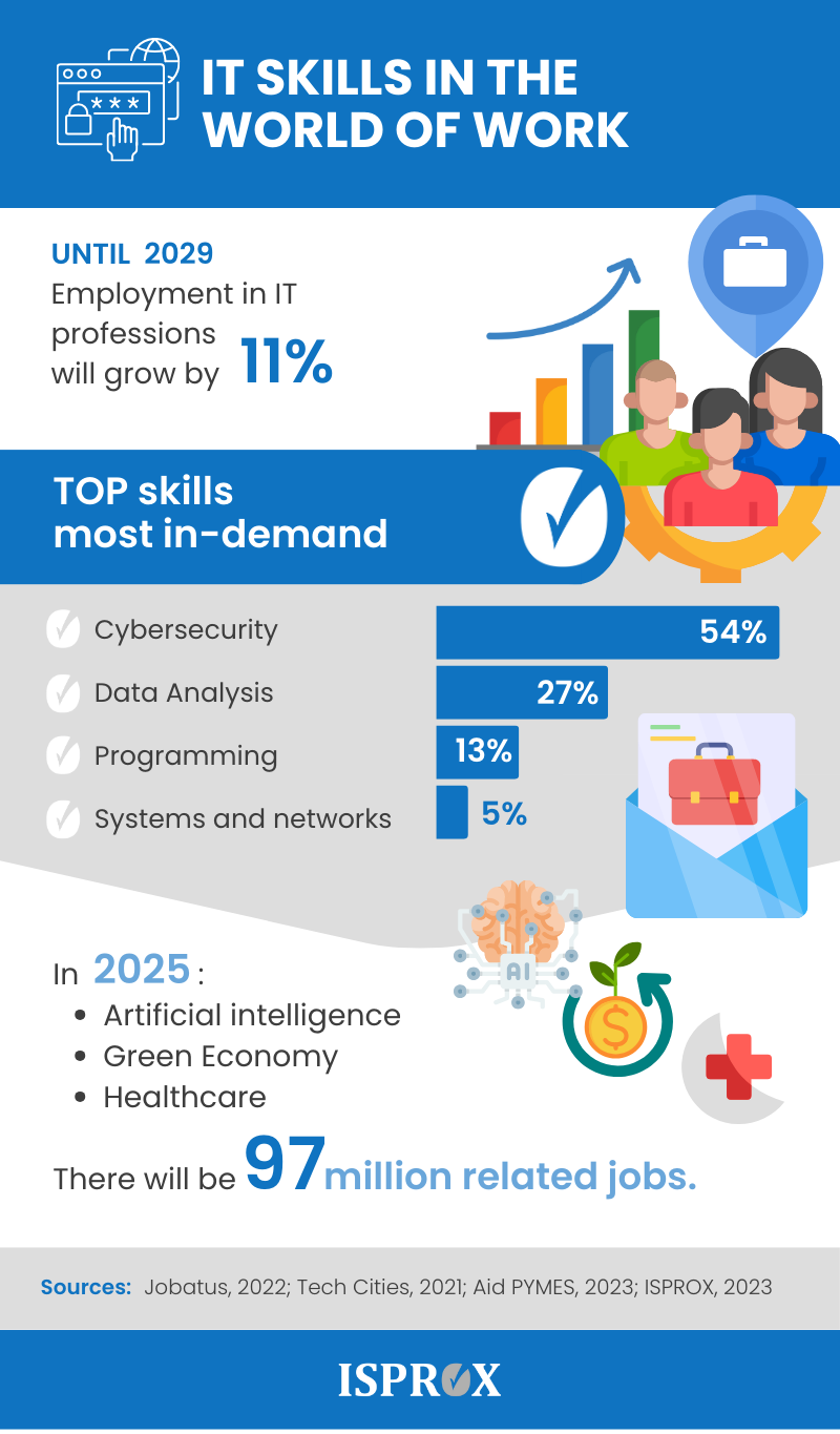 IT Skills in the world of work infographic