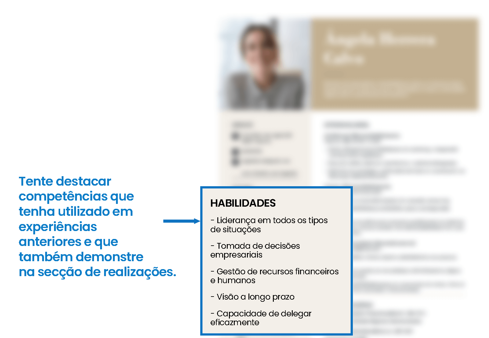 Exemplo de competências num CV