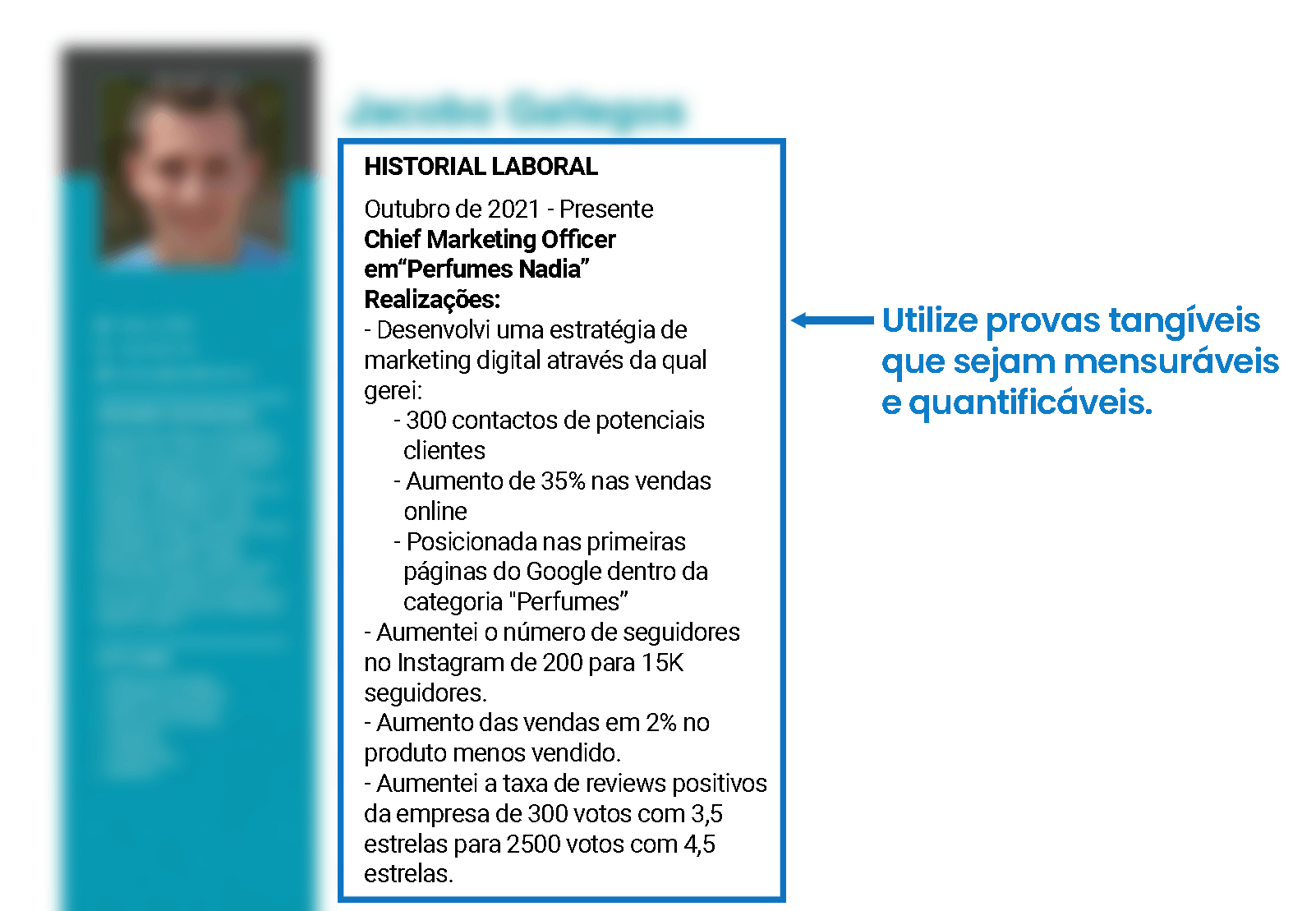 Exemplo de historial laboral