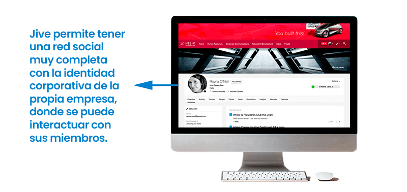 Imagen sobre la herramienta Jive red social para la gestión de Recursos humanos