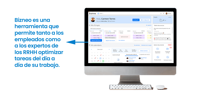 Imagen con la herramienta de bizneo para optimizar optimizar la gestión de Recursos humanos