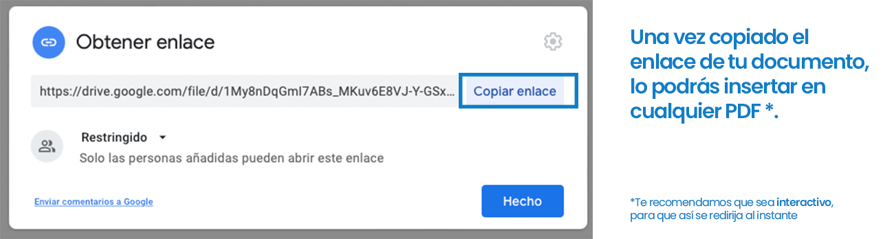 Imagen de cómo obtener un enlace de la carta referencia mediante Google Drive