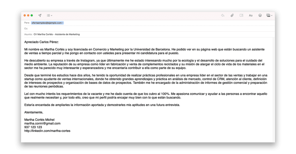 Imagen de como hacer una carta de presentacion email